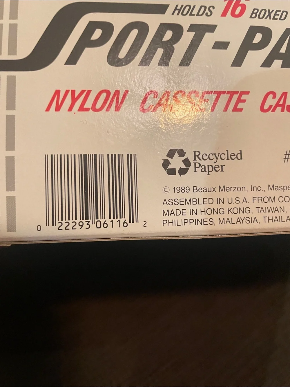 New Old Stock Vtg 1989 BMI Sport-Pak Nylon Cassette Case Holds 16 Boxed Tapes